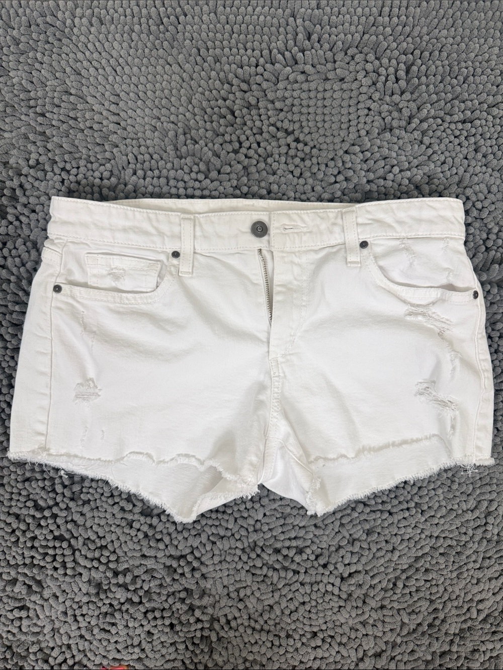 Joe's Jeans White Distressed Cutoff Denim Shorts